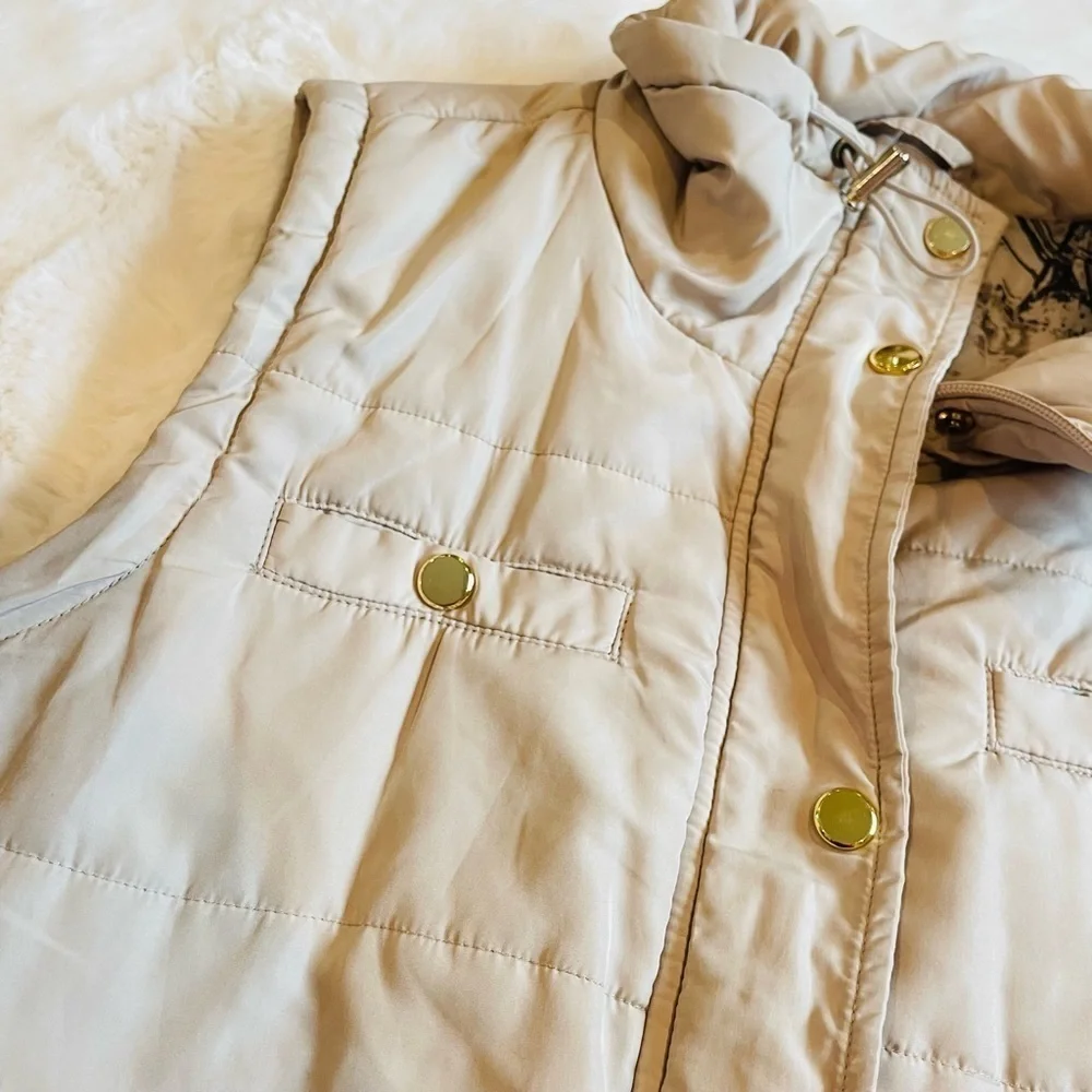 Style & Co. Sport Beige Quilted Lightweight Puffer Vest Size Large